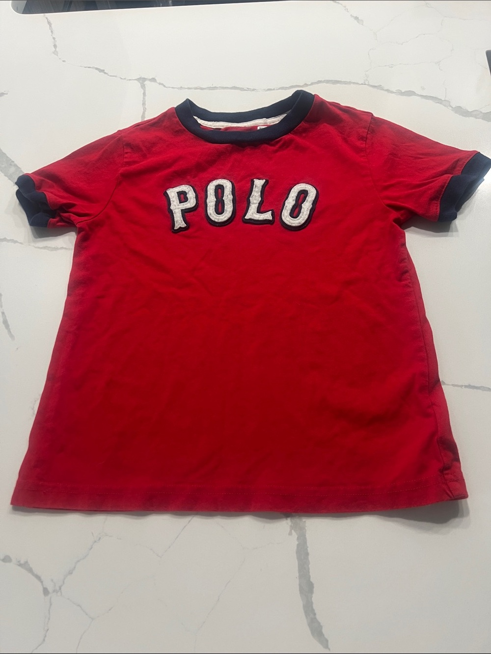 Polo by Ralph Lauren Red 'POLO' Graphic Tee with Blue Polo Logo Tee - Picture 2 of 7